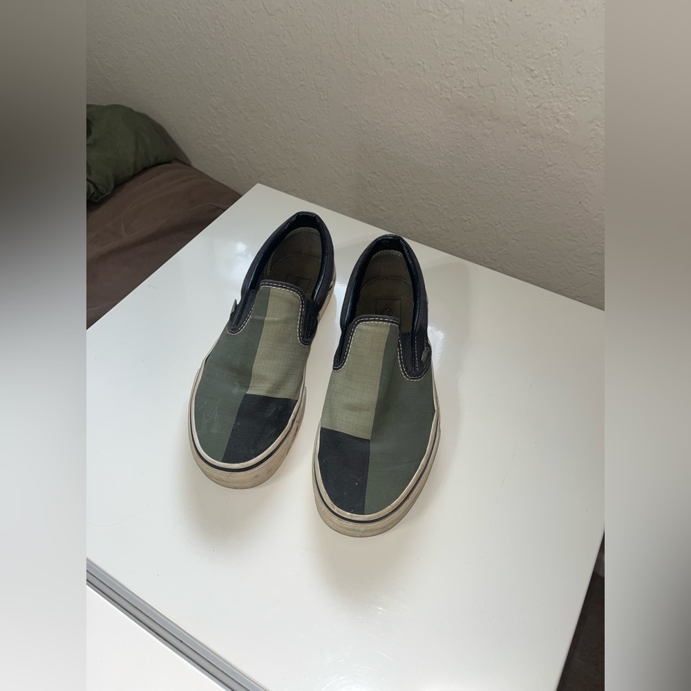 Vans Women's Slip-On Shoes - Black and Green